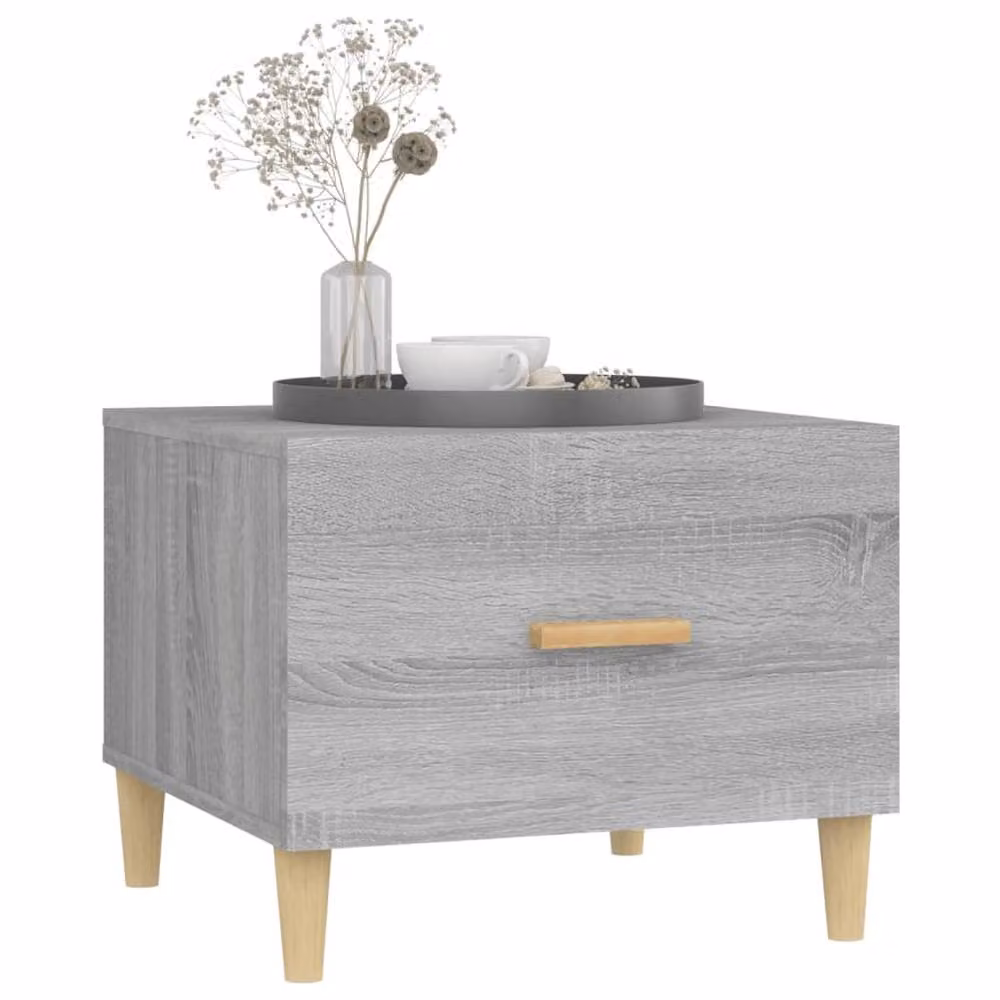 Berkfield Home Sturdy Square Coffee Table in Grey Sonoma, W/D/H: 50 x 50 x 40 cm – 3
