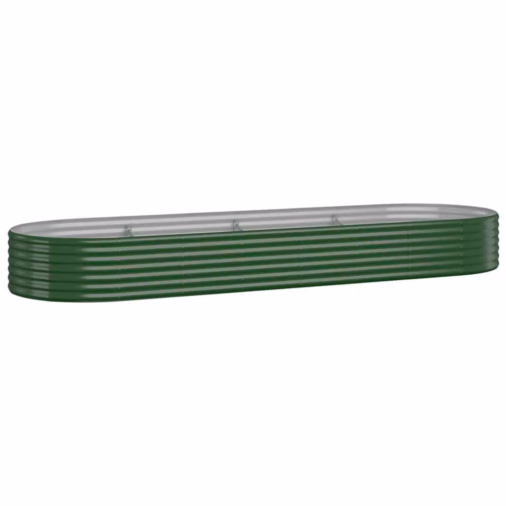 Berkfield Home Garden Raised Bed in Green Powder-coated Steel, W/D/H: 322 x 100 x 36 cm – 2