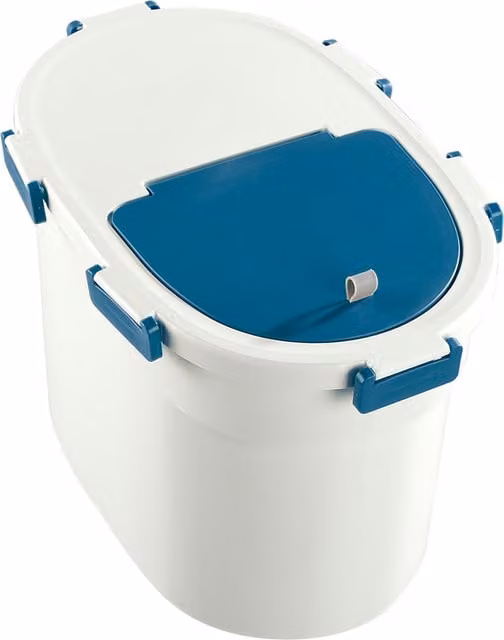 Kidkid Airtight Flip-Up Lid Pet Food Container - Blue and White