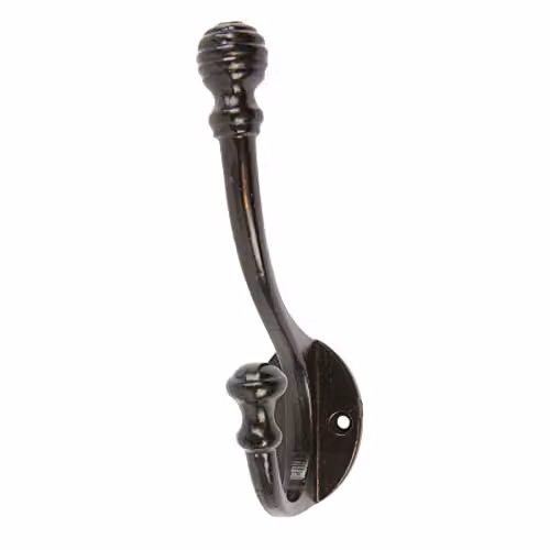 Hammer and Tongs Ball End Hat and Coat Wall Hook in Black or Gold, H 135mm x W 35mm – 1