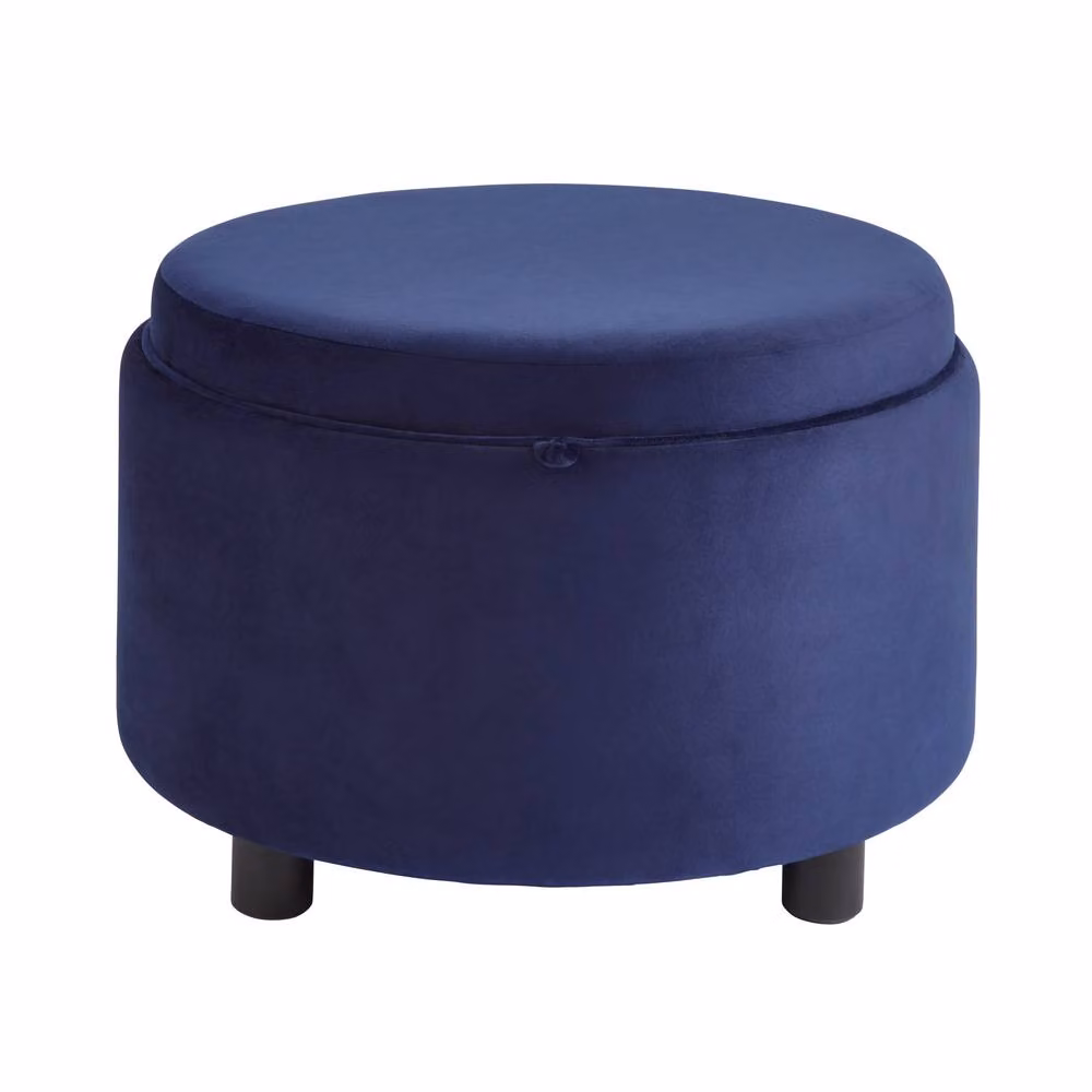 GFW Leylani Tray Top Velvet Stool in Blue – 2