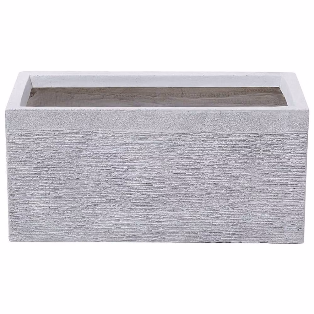 Wyld and Coco White Fibre Clay Rectangular Planter Tub W: 50 cm, D: 23 cm, H: 24 cm – 2