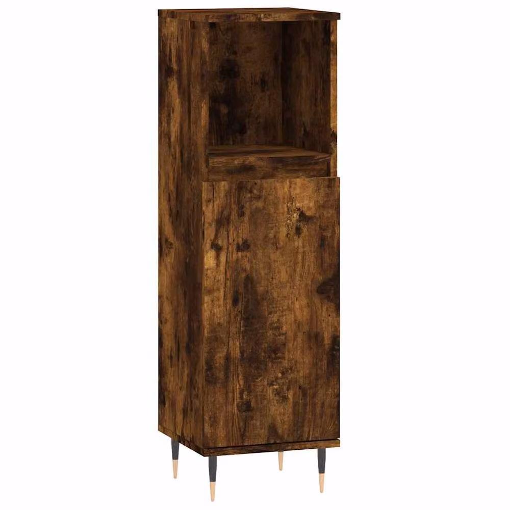 Berkfield Home Smoked Oak Bathroom Cabinet in Brown, W/D/H: 30 x 30 x 100 cm – 2