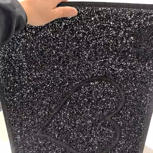Oseasons Heart Medium Embossed Doormat in Black, Weatherproof Vinyl with Open Backing – 2