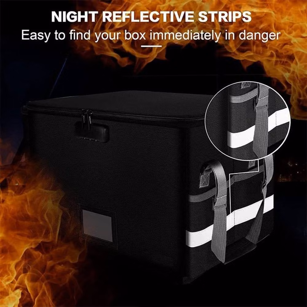 Kelvenix Fireproof Document Box with Locks in Black – 5