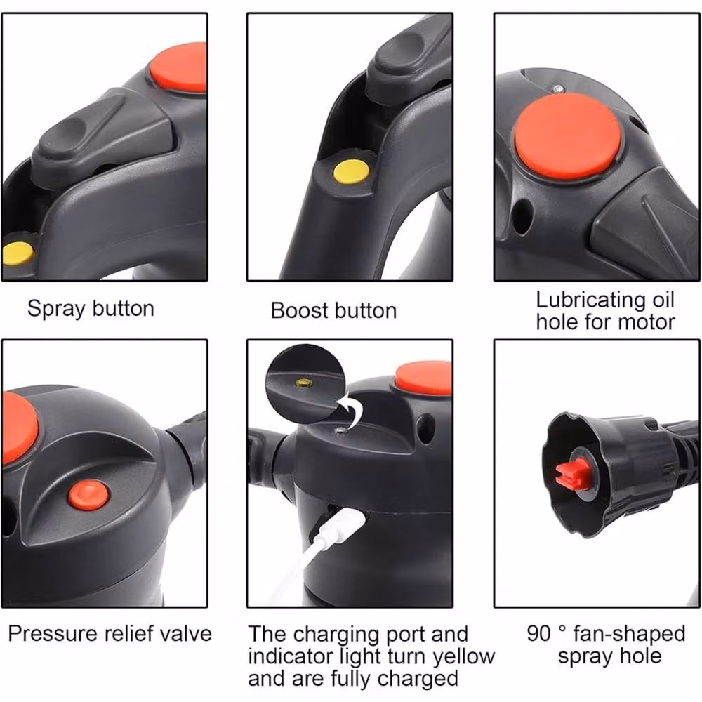 FLAVORA Rechargeable Electric Garden Sprayer Bottle in Black – 6
