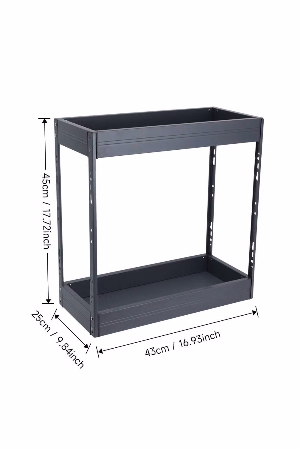 Living and Home 2-Tier Aluminium Kitchen Cabinet Pull Out Storage Drawer Organizer, W/D/H: 25 x 43 x 45 cm – 3