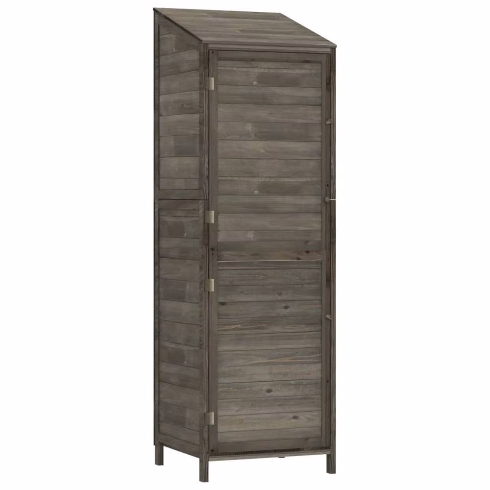 Berkfield Home Garden Tall Cabinet in Anthracite Grey, Solid Wood, W/D/H: 55 x 52 x 174.5 cm – 2