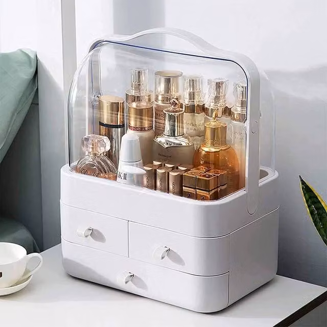 FLAVORA White Makeup Cosmetic Organiser for Dressing Tables, Width: 100 cm – 1