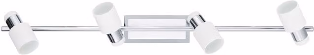 Loops 4-Spot Adjustable Wall Light in Chrome and White Steel with Included GU10 LED Bulbs
