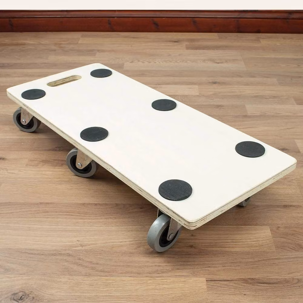 FLAVORA 6 Wheel Heavy Duty Wood Transport Dolly Moving Platform in Beige – 3