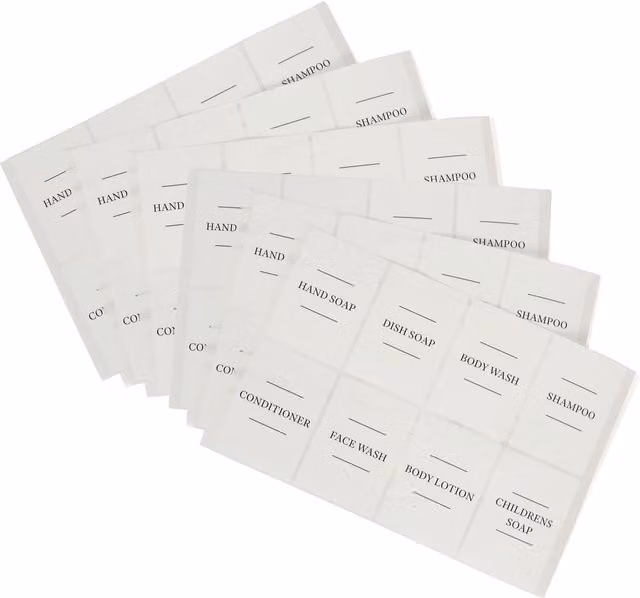 Harbour Housewares 48-Piece White Soap Dispenser Label Set