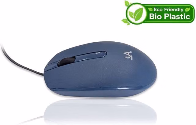 Accuratus Bioplastic M100 USB Wired Mouse in Woad Blue