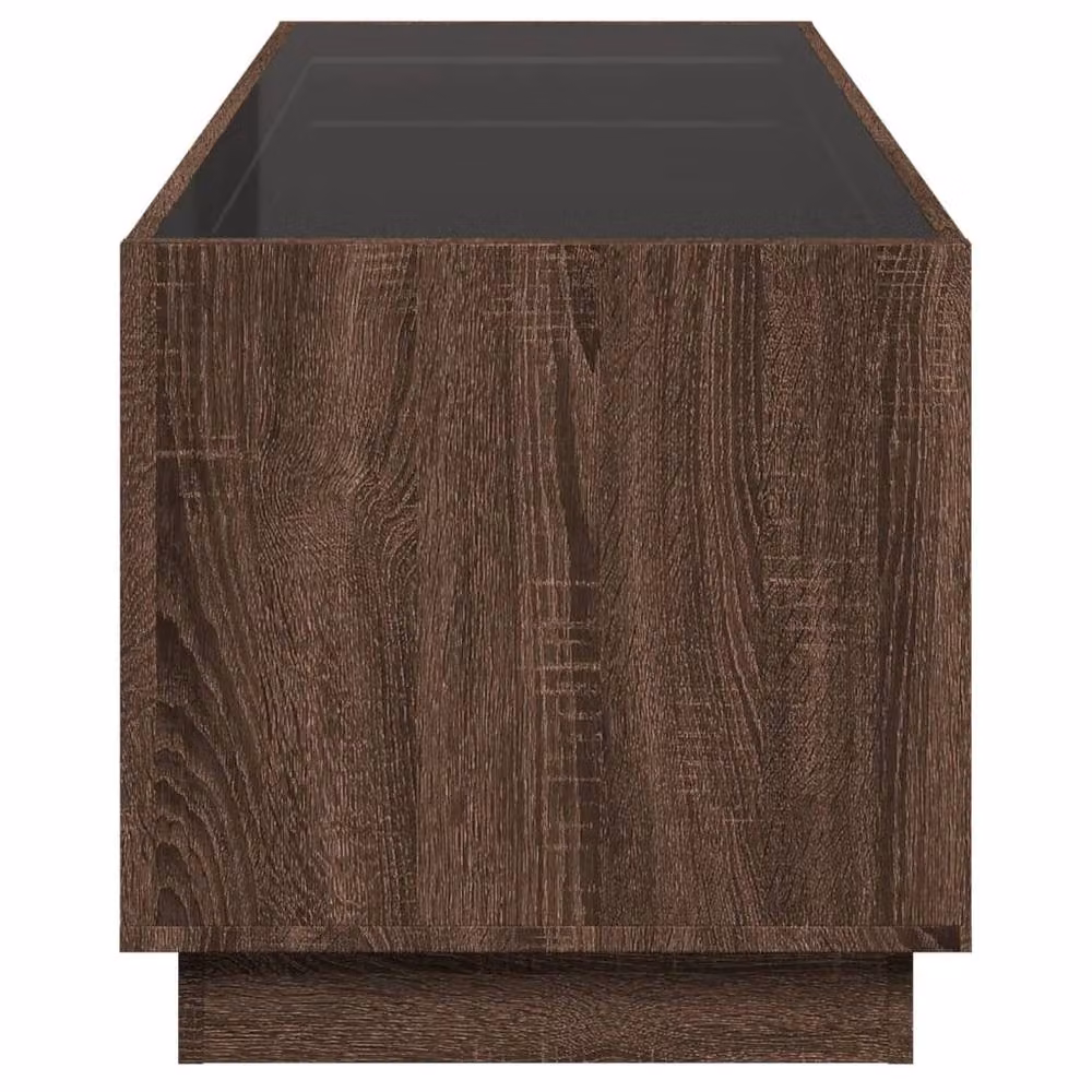 Berkfield Home Infinity LED Decorative Coffee Table in Brown Oak, W/D/H: 90 x 50 x 50 cm – 5
