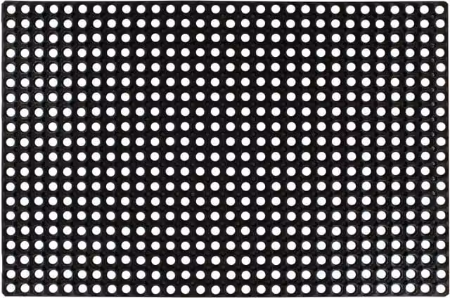 Berkfield Home Black Rubber Non-Slip Weatherproof Mat, W: 80 cm, L: 120 cm, H: 2.2 cm