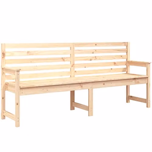 vidaXL Scandinavian Garden Bench in Brown Solid Pine Wood, W/D/H: 203.5 x 48 x 91.5 cm