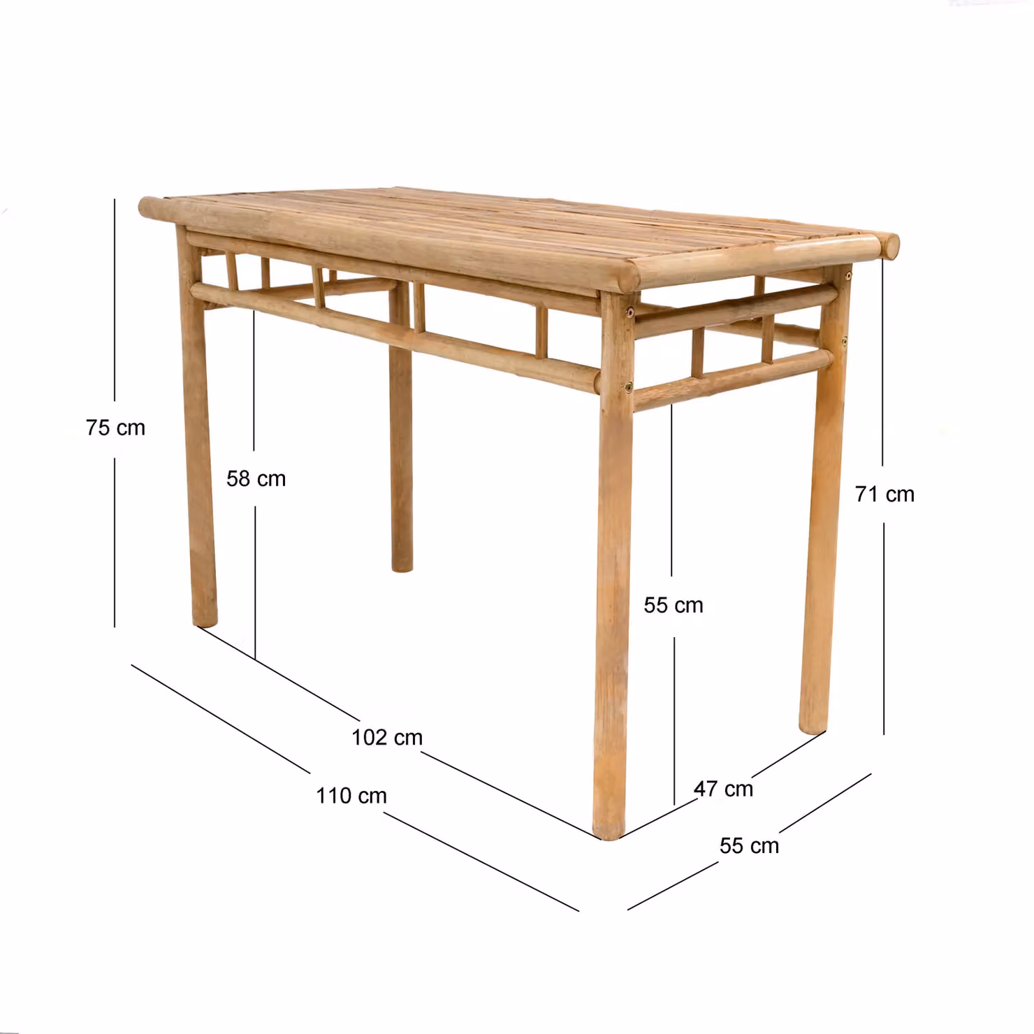 BARU Nordlys Rectangular Bamboo Dining Table in Brown – 3