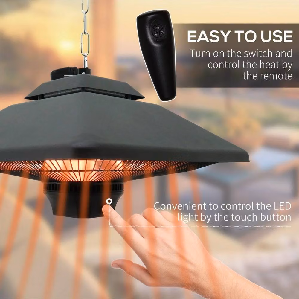 Kelvenix 2kW Electric LED Heater in Black, W: 1 m, H: 0.5 m – 5