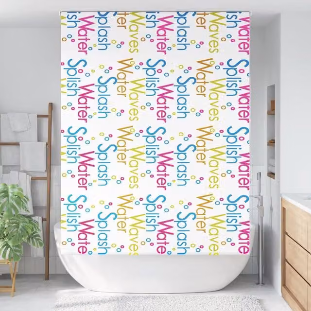 Berkfield Home Graphic Multicolour Opaque Shower Roller Blind, W: 160 cm, H: 240 cm