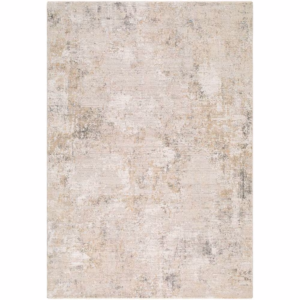 Livabliss Nathan Abstract Modern Marble Fringe Living Room Rug in Beige, Grey and Brown, W: 150 cm, D: 220 cm – 2