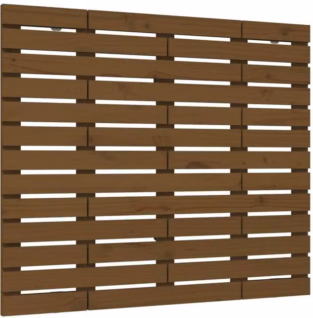 Berkfield Home Rustic Solid Wood Pine Wall Headboard in Honey Brown, W: 146 cm, D: 3 cm, H: 91.5 cm – 1