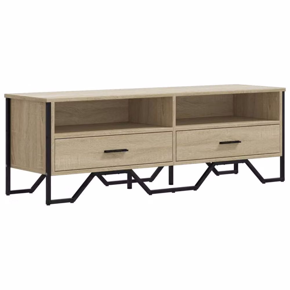 Berkfield Home TV Cabinet in Beige Sonoma Oak, W/D/H: 122 x 34 x 41 cm – 3