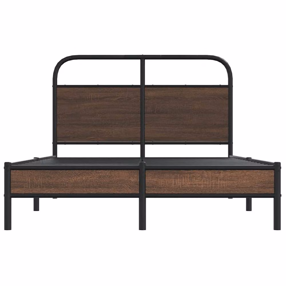 Berkfield Home Classic Bed Frame in Brown Oak, W/D/H: 140 x 190 x 30 cm – 3