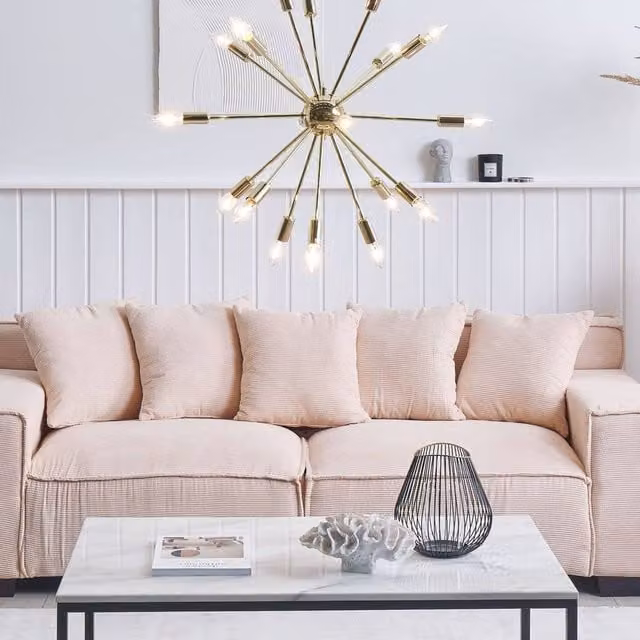 Wyld and Coco 18-Light Gold Metal Sputnik Pendant Lamp