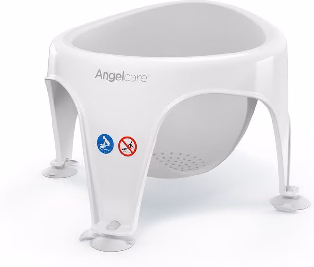 Angelcare Aqua Soft Touch Baby Bath Seat in Grey and White with Non-Slip Grip