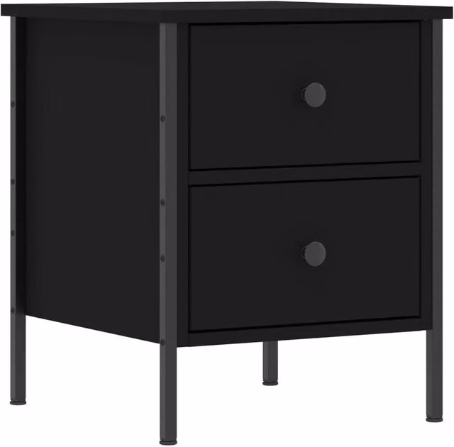 Berkfield Home Black Bedside Cabinet W/D/H: 40 x 42 x 50 cm