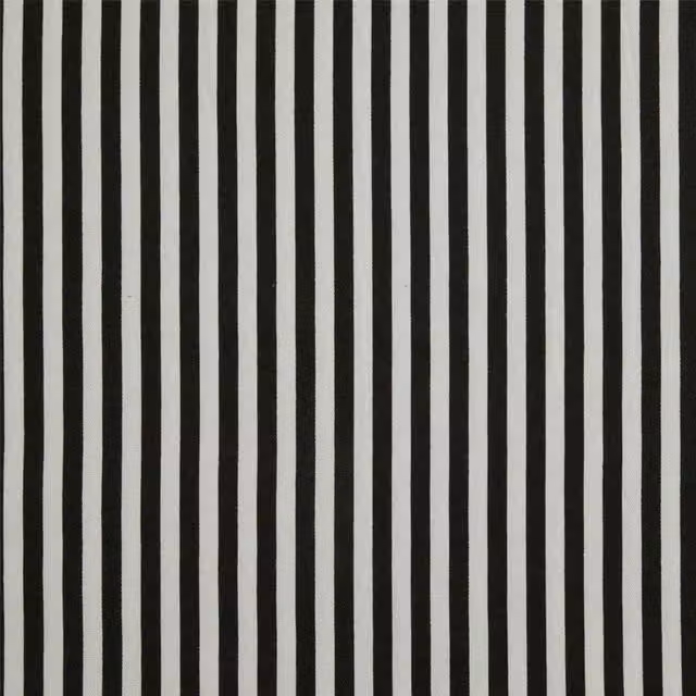 Homescapes Pure Cotton Thin Stripe Fabric, Black and White, Width: 150 cm