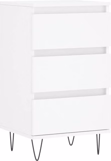 Berkfield Home Modern White Sideboard in Matt MDF and Metal, W/D/H: 40 x 35 x 70 cm – 1