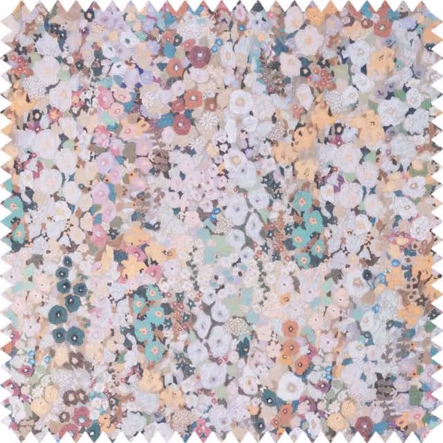 House of Hackney Hollyhocks Sheer Prairie Multicolour Organic Curtains