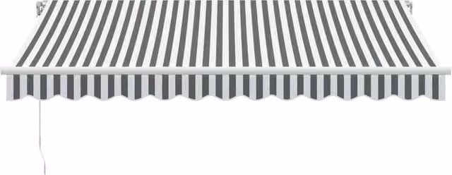 Berkfield Home Manual Retractable Folding Arm Awning in Anthracite and White, W: 350 cm, D: 250 cm