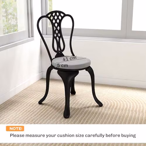 Outsunny Set of 4 Round Outdoor Bistro Chair Cushions in Grey, W/D/H: 41 x 41 x 5 cm – 5