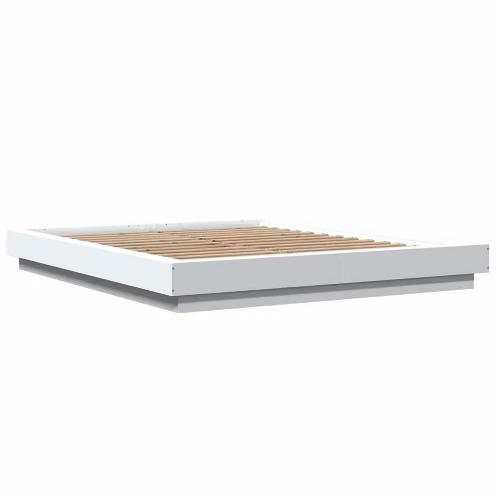 Berkfield Home Modern White Bed Frame with LED Lights and USB Charging Port, W/D/H: 150 x 200 cm – 3