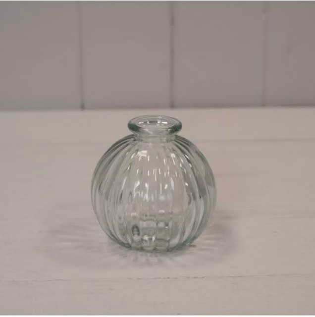 KDMD Round Clear Glass Tabletop Vase