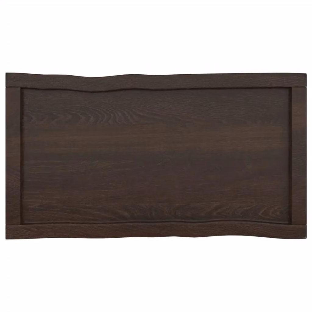 Berkfield Home Table Top Live Edge Solid Wood Countertop in Dark Grey and Brown, W: 80 cm, D: 40 cm, H: 2-6 cm – 3