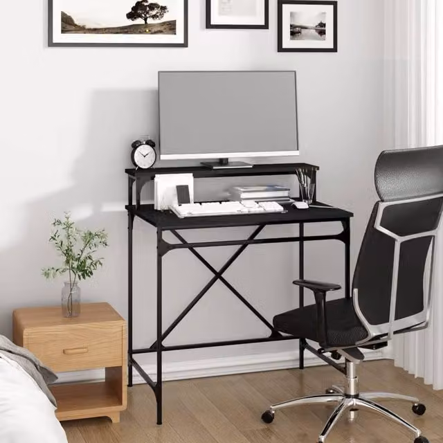 Berkfield Home Charming Writing Desk in Black, W/D/H: 80 x 50 x 90 cm – 1