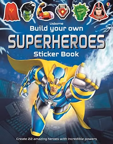 Usborne Build Your Own Superheroes Sticker Book 1, Multicolour – 1