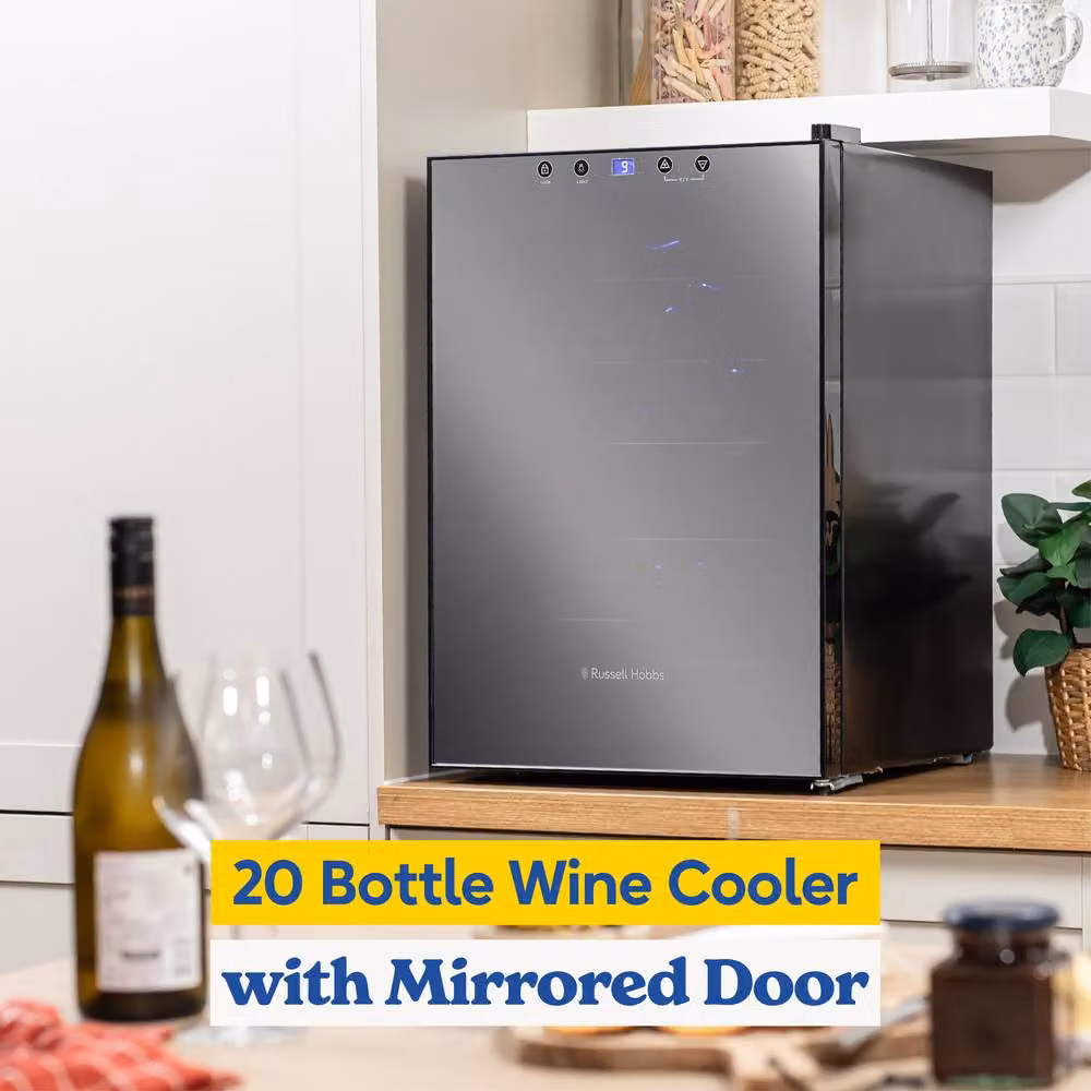 Russell Hobbs RH20WC201MR Freestanding Countertop Wine Cooler, 62L, Black – 7