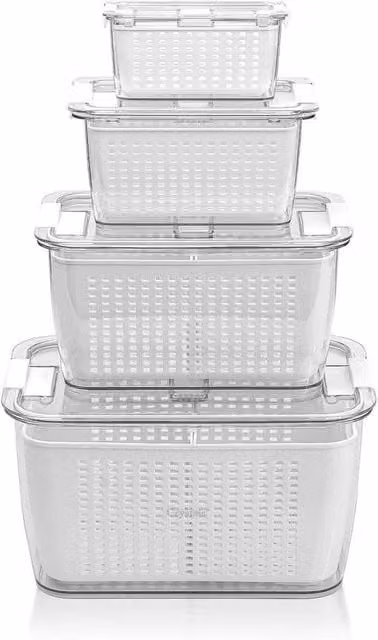 Kelvenix White Multipurpose Refrigerator Storage Box with Snap Lid, BPA Free – 1