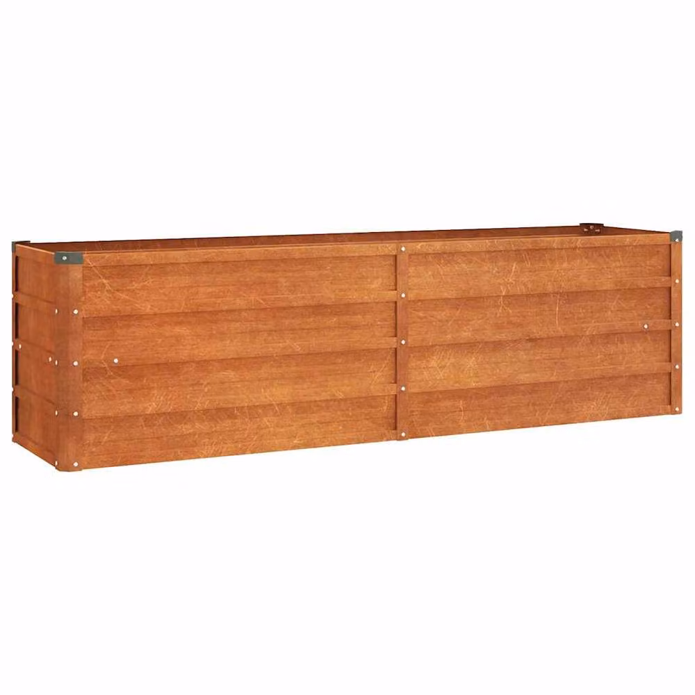 Berkfield Home Garden Raised Bed in Brown Corten Steel, W/D/H: 160 x 40 x 45 cm – 2