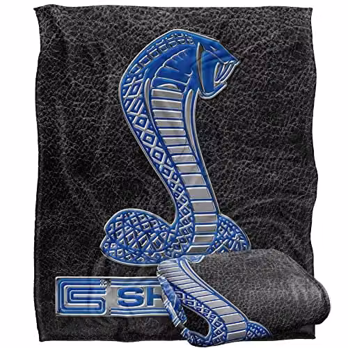 LOGOVISION Shelby Cobra Metal Cobra Super Soft Microfibre Fleece Throw Blanket in White, W/D/H: 152 x 127 cm – 1