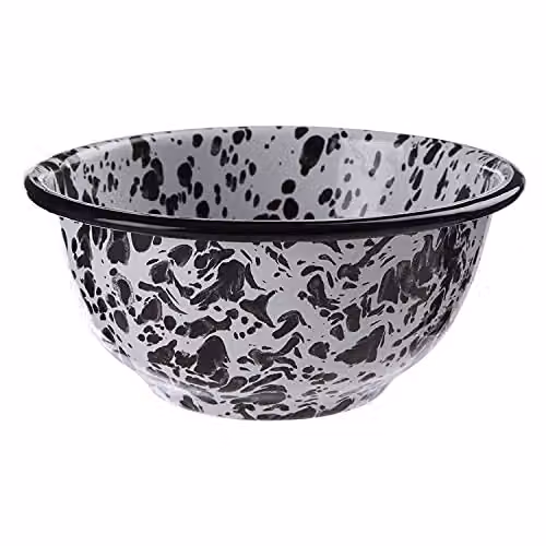 Premier Housewares Small Black and White Carbon Steel Serving Bowl, W/D/H: 14 x 14 x 7 cm – 2