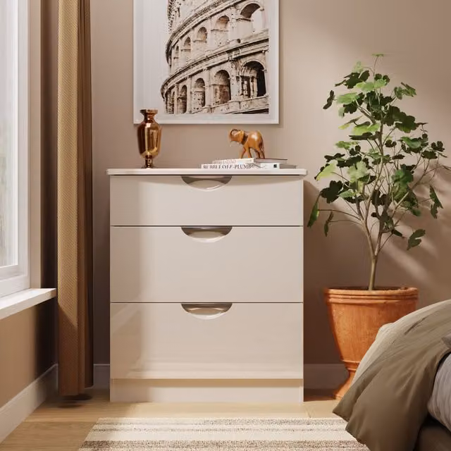 2 U Holborn Ready Assembled 3 Drawer Deep Chest in Taupe – 1