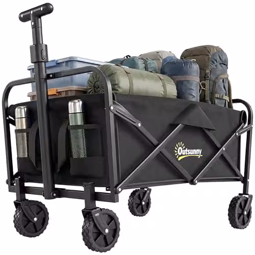 Outsunny 93L Heavy Duty Festival Trolley on Wheels, Black – 1