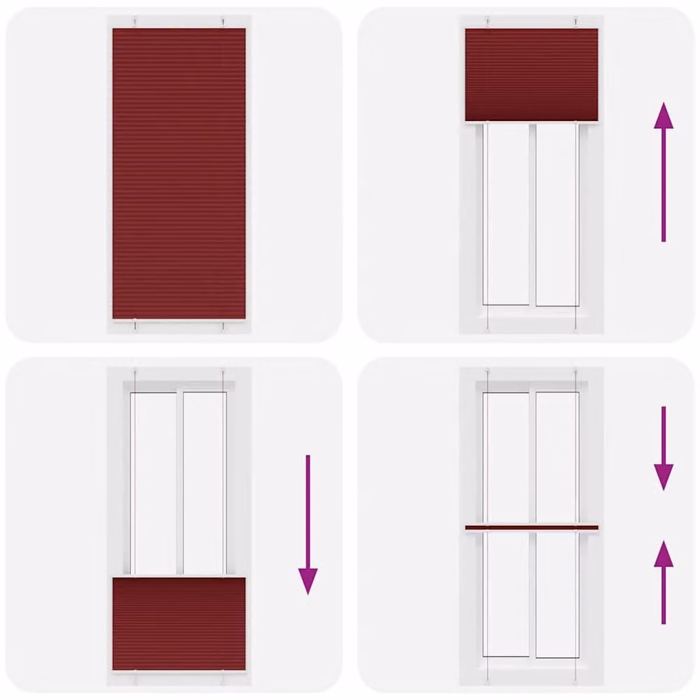 Berkfield Home Single Pleat Corded Blind in Red Polyester, W: 99.4 cm, H: 200 cm – 3