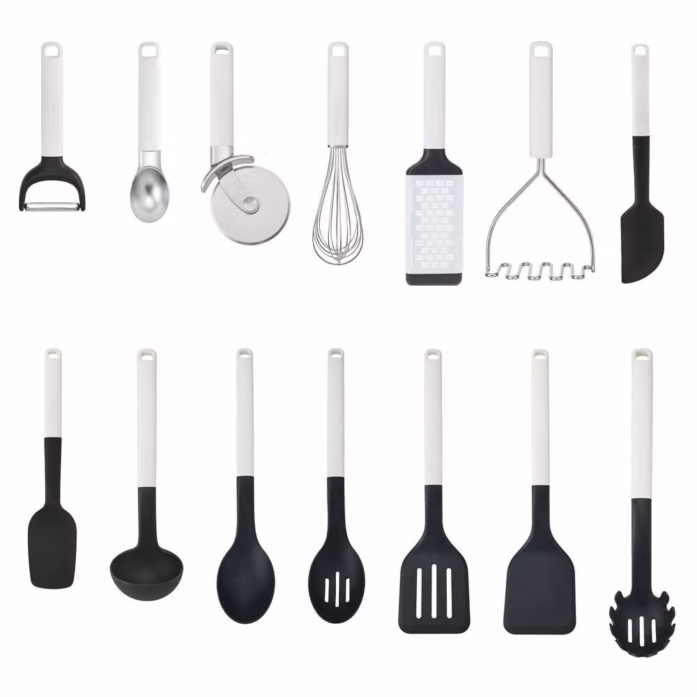 KitchenAid 14-Piece Non-Stick Utensil Set in White with Silicone and Stainless Steel – 2