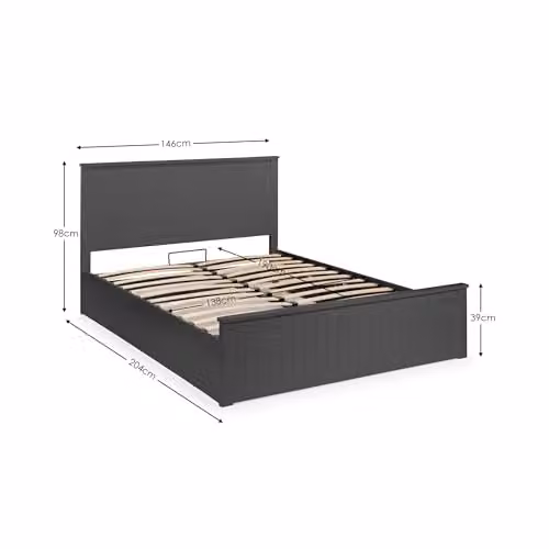 Julian Bowen Maine Ottoman Storage Bed in Anthracite Grey, W/D/H: 135 x 140 x 204 cm – 2